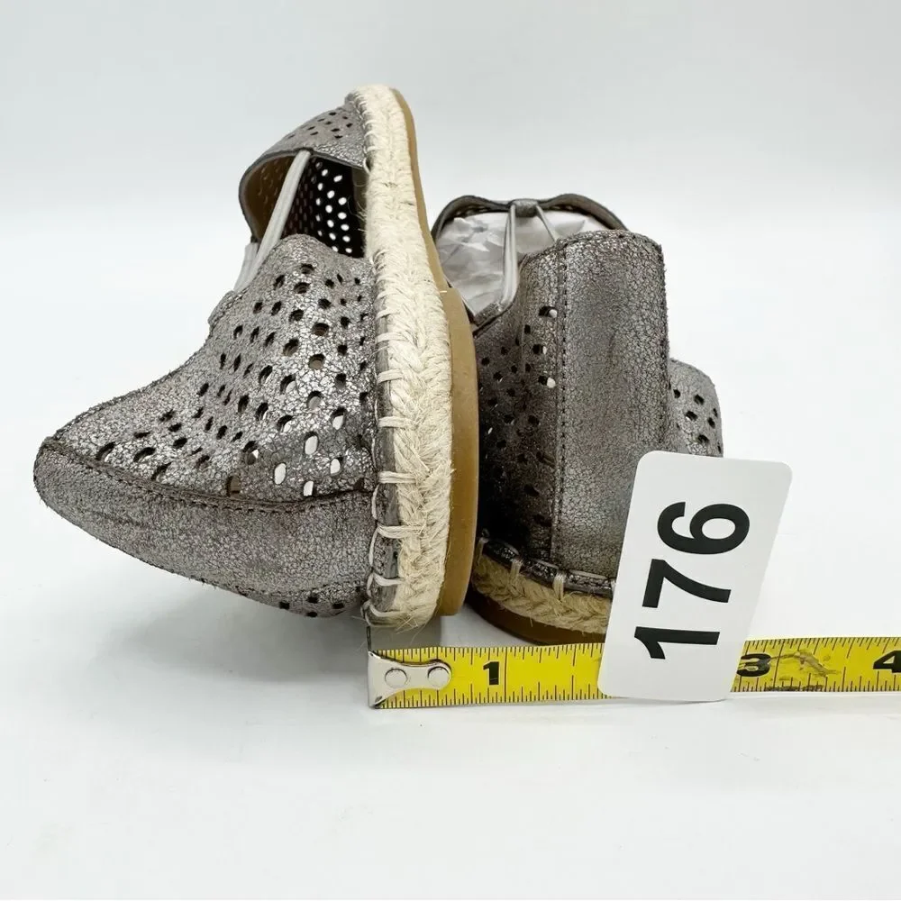 Eileen Fisher Metallic Mica Lee 2‎ D’Orsay Espadrille Flat Sandal Shoe 9.5
